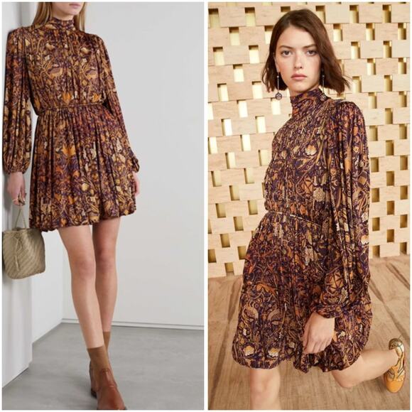 Ulla Johnson Wilhemina Printed Long Sleeve Mini Dress Small - Picture 2 of 13